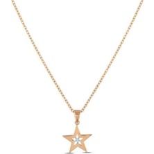 0.01 Karat Pırlanta Yıldız Trend Kolye