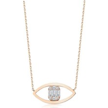 0.26 Karat Pırlanta Baget Trend Kolye