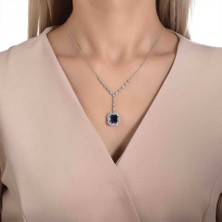 2.26 Karat Pırlanta Safir Kolye