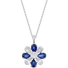 2.36 Karat Pırlanta Safir Kolye