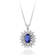 2.37 Karat Pırlanta Safir Kolye