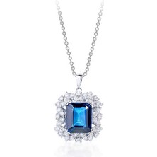 6.04 Karat Pırlanta Safir Kolye