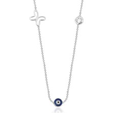 0.07 Karat Pırlanta Nazar Boncuğu Trend Kolye