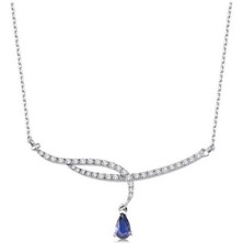 0.79 Karat Pırlanta Safir Kolye