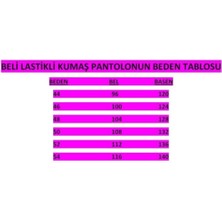 Fatella Kadın Haki Beli Lastikli Büyük Beden Pantolon Kumas Pantolon