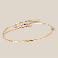 Altıntaş Üç Taşlı Zarif Altın Kelepçe