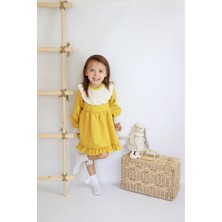 Parla Kids Kız Çocuk Ruby Sarı Uzun Kollu Dantel Detaylı Fırfırlı Elbise ELB-0089.50