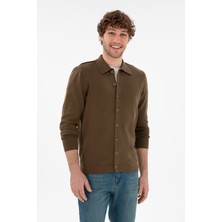U.S. Polo Assn. Erkek Haki Basic Triko Hırka 50298272-VR027