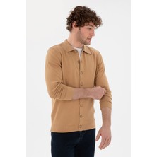 U.S. Polo Assn. Erkek Camel Basic Triko Hırka 50298272-VR015