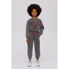 Tyess Bg Store Kız Çocuk Gri Melanj Eşofman Altı