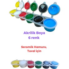 Akrilik Boya 6 Renkli, Seramik Hamuru, Resim Seti, Kil Çamuru Için Acrylic Paint