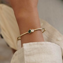 Altıntaş Yeşil ve Beyaz Damla Altın Kelepçe