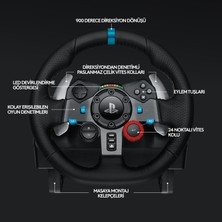 Logitech G G29 PS5, PS4 ve PC ile Uyumlu Driving Force Yarış Direksiyonu - Siyah