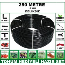 Şakir Hırdavat 250 Metre Deliksiz Damla Sulama Hortumu 20’lü Full Set - Tohum