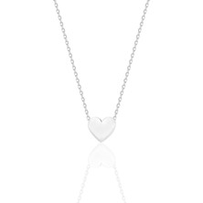 Söğütlü Silver Gümüş Rodyumlu Bombeli Zamansız Kalp Kolye SGTL12675RODAJ