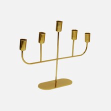 Laura 5'li Şamdan Gold