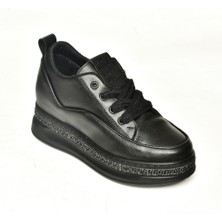 S602008704 Siyah Kalın Tabanlı Spor Ayakkabı Sneakers