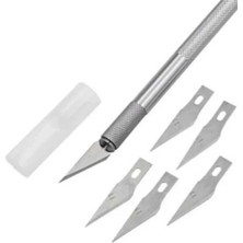 Kretuar Bıçağı, Plastik Ahşap Kesme Sanat Bıçağı, Neşter, 5 Bıçaklı Kretuvar Bıçağı Seti