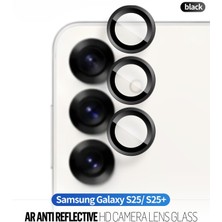 Blueo Samsung S25+ Uyumlu Anti-Reflective Yansıma Önleyici Siyah Lens Koruyucu