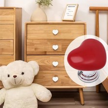 Perpa 4 Adet Kalp Şekilli Yapışkanlı Çekmece Tutucu Dolap Gardırop Tutacak Kapı Pencere Çekmece Kulp