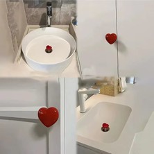 Perpa 4 Adet Kalp Şekilli Yapışkanlı Çekmece Tutucu Dolap Gardırop Tutacak Kapı Pencere Çekmece Kulp