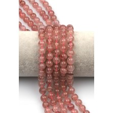 Alibaba Doğaltaş Çilek Kuvars Doğal Taş Dizi 8 mm Küre Kesim