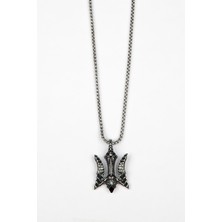 Lila Rosa Ejderha Viking Otantik Uzun Çelik Kolye