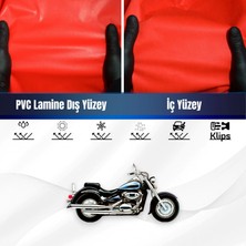 ULTRASHOP Sym Fıddle Iv 125 Motosiklet Brandası Su Geçirmez Branda Kırmızı Branda Motor Branda S