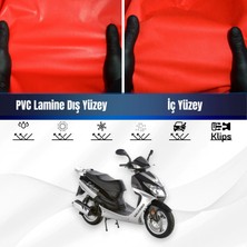 ULTRASHOP Sym Fıddle Iı 50 Motosiklet Brandası Su Geçirmez Branda Kırmızı Branda Motor Branda S