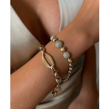 Xuping 14 K Altın Rengi Vip Seri Zirkon Taşlı Bileklik