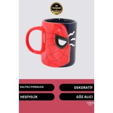 Deluxe Tasarım Dekoratif Estetik Armağan Sevgili Dost Aşk Arkadaş Porselen Spiderman Kupa Bardak