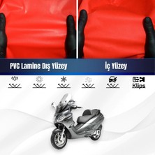 ULTRASHOP Peugeot Django 150 Motosiklet Brandası Su Geçirmez Branda Kırmızı Branda Motor Branda M