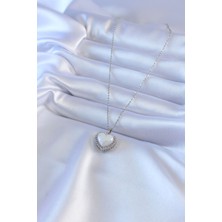 Lucest Yeni Xd Çelik  Renk Incili Kalp Model Zirkon Taşlı Kadın Kolye Kampanyalı