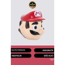 Deluxe Tasarım Dekoratif Estetik Armağan Sevgili Dost Aşk Arkadaş Porselen Super Mario Kupa Bardak