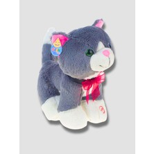 Tuengi Store Oyuncak Sesli Büyük Boy Sevimli Peluş Kedi Uyku ve Oyun Arkadaşı 35 cm
