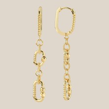 Chain Lock Altın Küpe