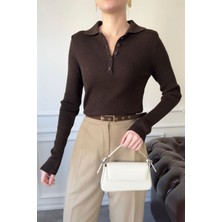 Magarde Polo Yaka Fitilli Body- Kahverengi