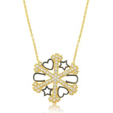 HS Demirci 925 Ayar Gümüş Kar Tanesi Şans Kadın Gümüş Kolye