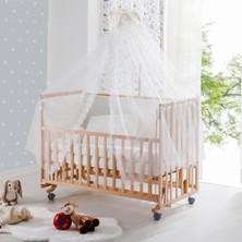 Babywho Bw 6050 - Tekerlekli Sallanır Sabitlenir Kademeli Anne Yanı Ahşap Bebek Beşik 70X130