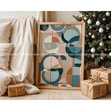 Tontilika Soyut Dalgalar ve Geometrik Desenlerle 3'lü Ahşap Çerçeveli Tablo Seti -21 x 30