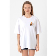 Casper The Friendly Ghost Life Goal Beyaz Kadın Oversize Tshirt
