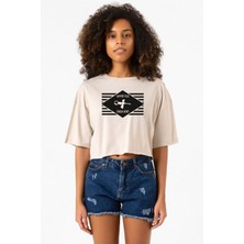 Cowboy Bebop Hammer Head Bej Kadın Crop Tshirt