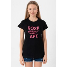Blackpınk Rose Bruno Mars Apt Siyah Kadın Tshirt