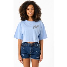 Gran Turismo Pocket Logo Bebe Mavi Kadın Crop Tshirt