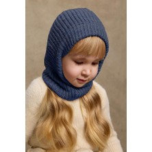 Örme Çocuk Balaclava Bere Indigo