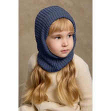 Örme Çocuk Balaclava Bere Indigo