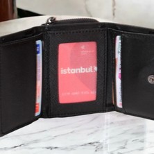Kadın Fermuarlı ve Çıtçıtlı Bozuk Para Bölmeli Şık Cüzdan Kartlık Aksesuar