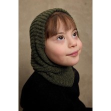 Örme Çocuk Balaclava Bere Haki