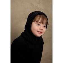 Örme Çocuk Balaclava Bere Siyah