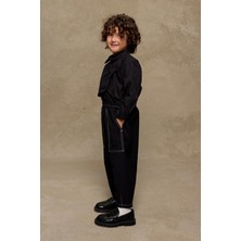 Çift Iğne Çocuk Pantolon Siyah